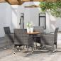 Preview: ARDEBO.de - 5-tlg. Garten-Essgruppe Poly Rattan Grau