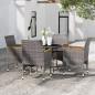 Preview: ARDEBO.de - 5-tlg. Garten-Essgruppe Poly Rattan Grau