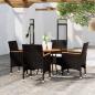 Preview: ARDEBO.de - 5-tlg. Garten-Essgruppe Poly Rattan Schwarz