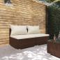 Preview: ARDEBO.de - 2-tlg. Garten-Lounge-Set mit Kissen Poly Rattan Braun