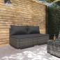 Preview: ARDEBO.de - 2-tlg. Garten-Lounge-Set mit Kissen Poly Rattan Grau