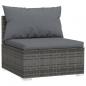 Preview: 2-tlg. Garten-Lounge-Set mit Kissen Poly Rattan Grau