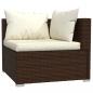 Preview: 4-tlg. Garten-Lounge-Set mit Auflagen Poly Rattan Braun