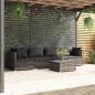 Preview: ARDEBO.de - 5-tlg. Garten-Lounge-Set mit Kissen Poly Rattan Grau