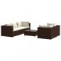 Preview: 6-tlg. Garten-Lounge-Set mit Auflagen Poly Rattan Braun