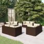 Preview: ARDEBO.de - 8-tlg. Garten-Lounge-Set mit Kissen Poly Rattan Braun