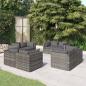 Preview: ARDEBO.de - 8-tlg. Garten-Lounge-Set mit Kissen Poly Rattan Grau