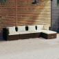 Preview: ARDEBO.de - 5-tlg. Garten-Lounge-Set mit Kissen Poly Rattan Braun