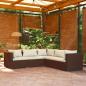 Preview: ARDEBO.de - 5-tlg. Garten-Lounge-Set mit Kissen Poly Rattan Braun