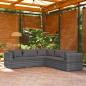 Preview: ARDEBO.de - 5-tlg. Garten-Lounge-Set mit Kissen Poly Rattan Grau