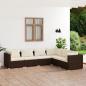 Preview: ARDEBO.de - 6-tlg. Garten-Lounge-Set mit Kissen Poly Rattan Braun