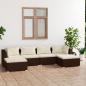 Preview: ARDEBO.de - 6-tlg. Garten-Lounge-Set mit Kissen Poly Rattan Braun