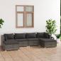 Preview: ARDEBO.de - 6-tlg. Garten-Lounge-Set mit Kissen Poly Rattan Grau