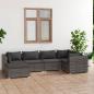 Preview: ARDEBO.de - 6-tlg. Garten-Lounge-Set mit Kissen Poly Rattan Grau