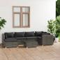 Preview: ARDEBO.de - 7-tlg. Garten-Lounge-Set mit Kissen Poly Rattan Grau