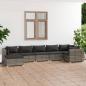 Preview: ARDEBO.de - 7-tlg. Garten-Lounge-Set mit Kissen Poly Rattan Grau