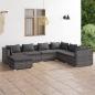 Preview: ARDEBO.de - 7-tlg. Garten-Lounge-Set mit Kissen Poly Rattan Grau