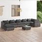 Preview: ARDEBO.de - 8-tlg. Garten-Lounge-Set mit Kissen Poly Rattan Grau