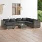 Preview: ARDEBO.de - 8-tlg. Garten-Lounge-Set mit Kissen Poly Rattan Grau