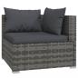 Preview: 8-tlg. Garten-Lounge-Set mit Kissen Poly Rattan Grau