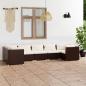 Preview: ARDEBO.de - 7-tlg. Garten-Lounge-Set mit Kissen Poly Rattan Braun