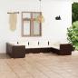 Preview: ARDEBO.de - 9-tlg. Garten-Lounge-Set mit Kissen Poly Rattan Braun