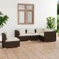 Preview: ARDEBO.de - 5-tlg. Garten-Lounge-Set mit Kissen Poly Rattan Braun