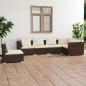 Preview: ARDEBO.de - 6-tlg. Garten-Lounge-Set mit Kissen Poly Rattan Braun