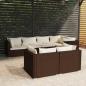 Preview: ARDEBO.de - 7-tlg. Garten-Lounge-Set mit Kissen Braun Poly Rattan