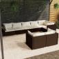 Preview: ARDEBO.de - 8-tlg. Garten-Lounge-Set mit Kissen Braun Poly Rattan