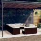 Preview: ARDEBO.de - 12-tlg. Garten-Lounge-Set mit Kissen Braun Poly Rattan