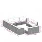 Preview: 12-tlg. Garten-Lounge-Set mit Kissen Braun Poly Rattan