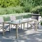 Preview: ARDEBO.de - Gartentisch Grau 190x90x75 cm Hartglas und Poly Rattan