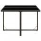 Preview: Gartentisch Schwarz 109x107x74 cm Poly Rattan und Glas