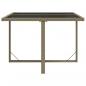 Preview: Gartentisch Beige 109x107x74 cm Poly Rattan und Glas