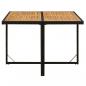 Preview: Gartentisch Schwarz 109x107x74cm Poly Rattan Massivholz Akazie