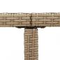 Preview: Gartentisch Beige 109x107x74 cm Poly Rattan & Massivholz Akazie