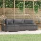 Preview: ARDEBO.de - 4-tlg. Garten-Lounge-Set mit Kissen Grau Poly Rattan