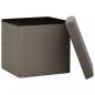 Preview: Hocker mit Stauraum Taupe Leinenoptik