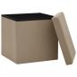 Preview: Hocker mit Stauraum Cappuccino-Braun PVC