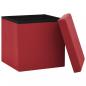 Preview: Hocker mit Stauraum 2 Stk. Weinrot PVC