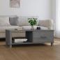 Preview: ARDEBO.de - Couchtisch HAMAR Dunkelgrau 100x55x35 cm Massivholz Kiefer