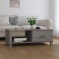 Preview: ARDEBO.de - Couchtisch HAMAR Hellgrau 100x55x35 cm Massivholz Kiefer