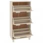 Preview: Schuhschrank HAMAR Honigbraun 59,5x35x117 cm Massivholz Kiefer