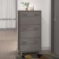 Preview: ARDEBO.de - Schuhschrank HAMAR Hellgrau 59,5x35x117 cm Massivholz Kiefer