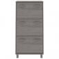 Preview: Schuhschrank HAMAR Hellgrau 59,5x35x117 cm Massivholz Kiefer