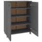 Preview: Schuhschrank HAMAR Dunkelgrau 85x40x108 cm Massivholz Kiefer