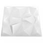 Preview: 3D-Wandpaneele 12 Stk. 50x50 cm Diamant Weiß 3 m²