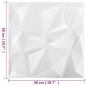 Preview: 3D-Wandpaneele 12 Stk. 50x50 cm Diamant Weiß 3 m²