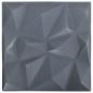 Preview: 3D-Wandpaneele 12 Stk. 50x50 cm Diamant Grau 3 m²